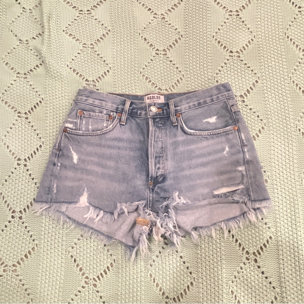 Agolde Women's Parker Vintage Cut-Off Denim Shorts 26 - Picture 8 of 9